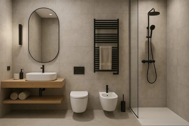 Madison shower remodel with updated tile, fixtures, and custom design
