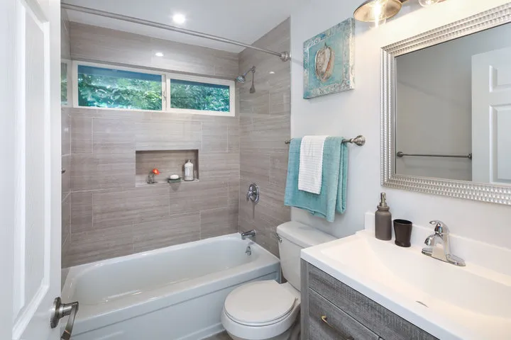 Updated Madison bathroom with a practical bathtub to shower conversion