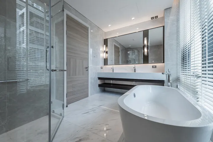 Space-maximizing small bathroom design for a Madison WI home