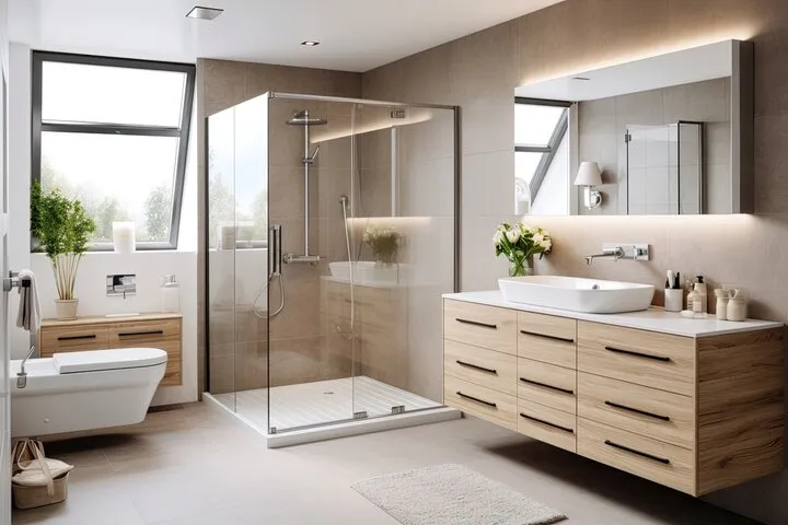 Compact bathroom remodel with smart storage and updated fixtures in Madison WI