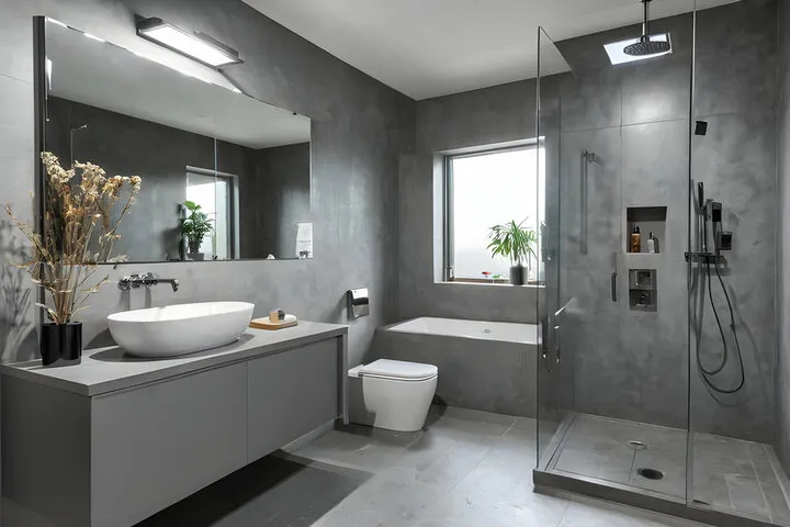 Small bathroom remodel in Madison WI with modern fixtures and space-saving design