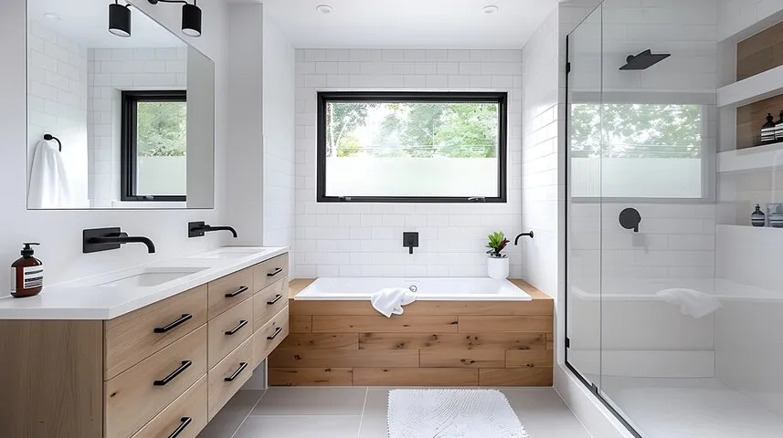 Walk-in shower remodel with low-threshold entry in Madison WI