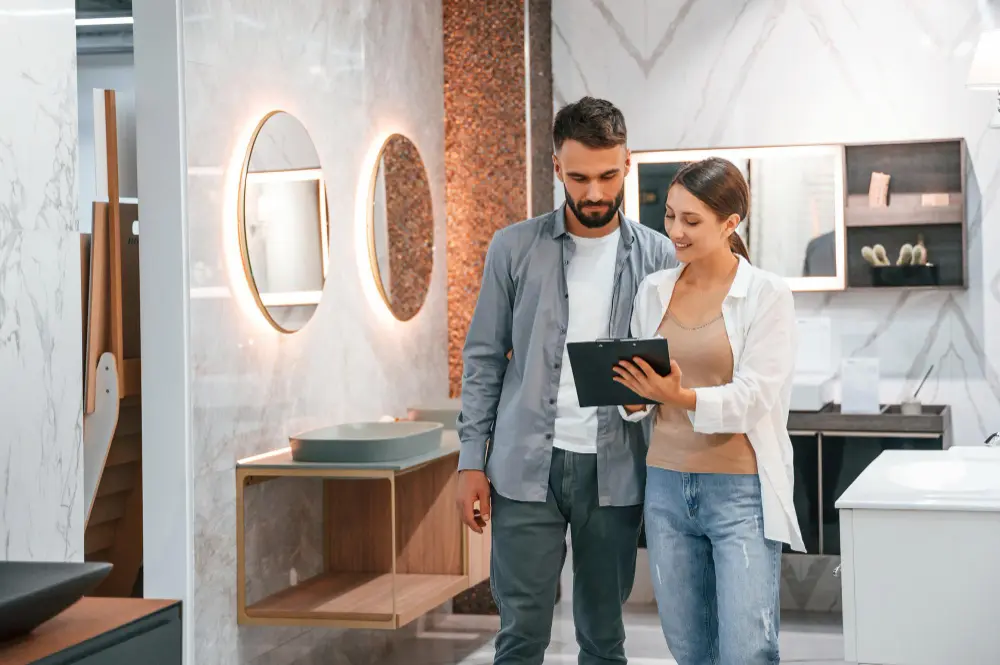 Bathroom design options in Madison WI with tile, fixtures, and layout planning