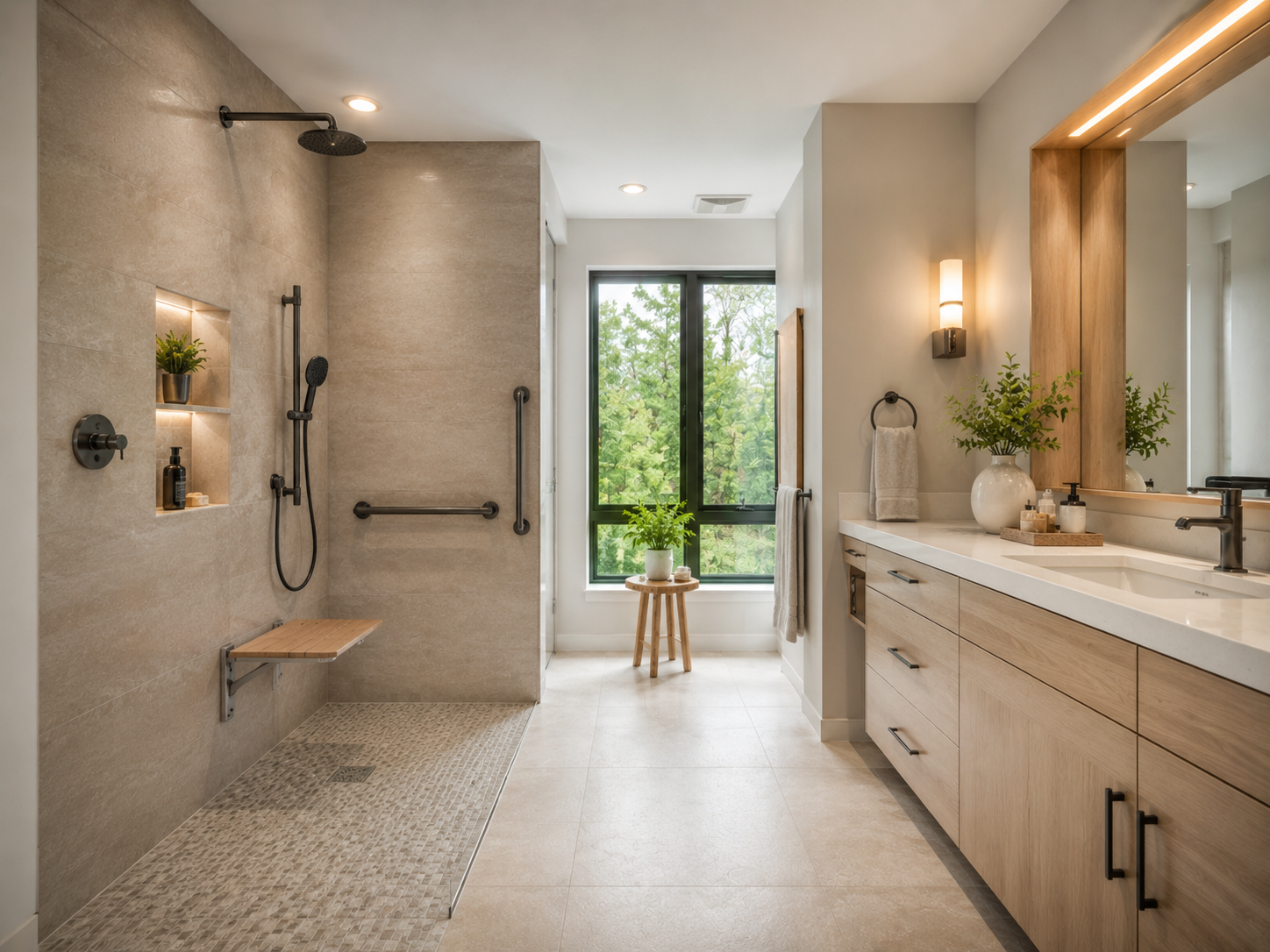 Bathroom contractors in Madison WI reviewing renovation goals with a homeowner
