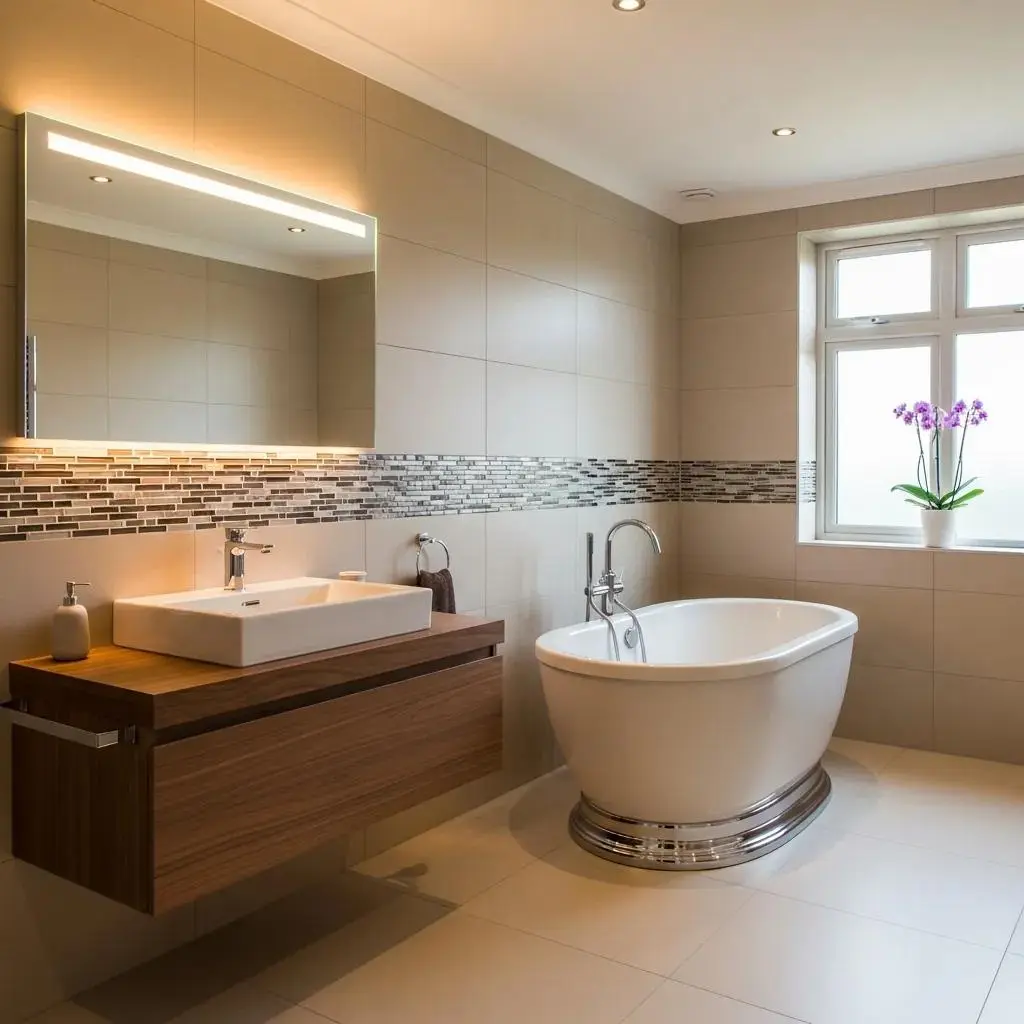 Homeowner reviewing bathroom design options with Madison remodeling contractor