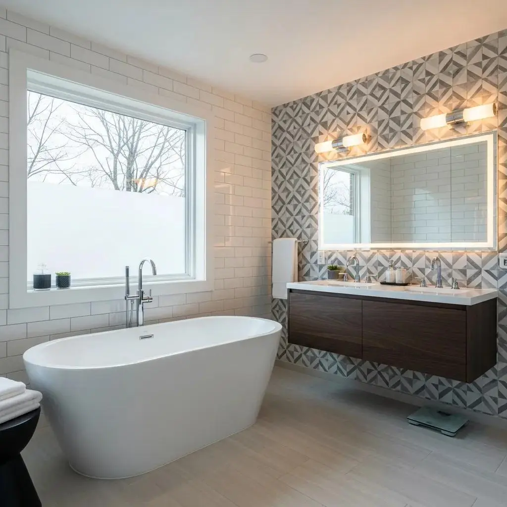 Modern bathroom remodel in Madison with updated fixtures and functional design
